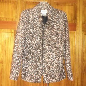 VERSATILITE animal print zip-up jacket sz L woman